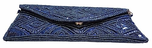 Image of DUCHESS Women's Hand Embroidered Envelope Clutch -Bridal Ethnic Traditional Casual Purse /Clutch /Handbag (23 L x 2.5 W x 13H cm)
