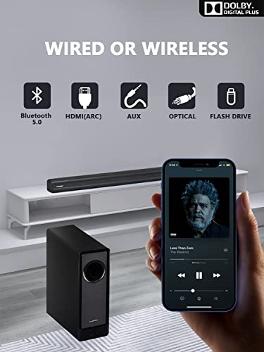 Raineverry 5.1 Ch Surround Sound Bar With Dolby Audio, Sound Bars For Tv, Wireless Subwoofer & Rear Speaker, Dolby Digital Plus, Bluetooth 5.3, Surround Sound System For Home Theater thumb #6