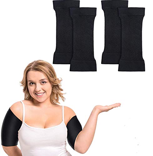 Bautyy Arm Slimming Shaper Wrap,Arm Compression Sleeve Women Weight Loss Upper Arm Shaper Helps Lose Arm Fat Toneup Arm Shaping Sleeves for Women 2Pair, Black, X-Large