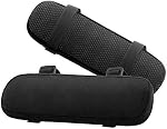 MoKo Plaquettes d'accoudoir, ensemble de 2 Bureau Ergonomic Haute Densité Mousse Soft Elbow Oreiller Coussin pour l'avant-bras Relief de pression réglable Chaise rembourrée universelle Couverture d'accoudoir - noir