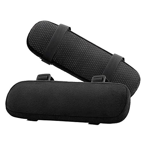MoKo Almohadillas para Apoyabrazos Suaves, [2 PZS] 25.5 x 8 x 4 cm Cojín para Reposabrazos de Sillas con Correas Ajustables y Fondo Antideslizante, Ideal para Oficina, Sala, Dormitorio, Estudio, Negro | Ya disponible en tu tienda friki favorita! En mundofriki.es!