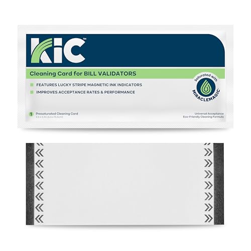 KICTeam - Cleaning Cards for Bill Validators (50 Cards) - Includes Magnetic Ink for Universal Acceptance - Presaturated with MiracleMagic