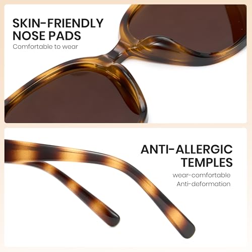 Image of Cyxus Oversized Cat Eye Sunglasses for Women Polarized Lens UV Protection for Beach Music Festivals Shopping 1902