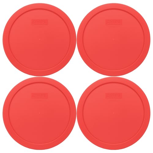Pyrex 7402-PC (6/7-Cup) Red Food Storage Lid (4 Pack) - Made in USA Pyrex 7402-PC (6/7-Cup) Red Food Storage Lid (4 Pack) - Made in USA