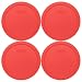 Pyrex 7402-PC Red Round Storage Replacement Lid Cover fits 6 & 7 Cup 7" Dia. Round (4-Pack)