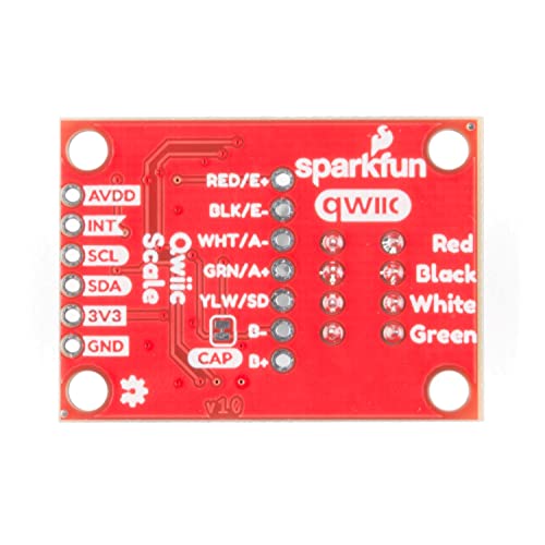 sparkfun qwiic scale - nau7802 small breakout board read load cells accurately no soldering polarized connector daisy chain-able four spring terminal connectors on-chip temperature sensor operate 33v