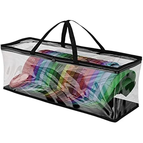 Houseables Baseball Cap Storage Bag, Hat Organizer Case, 23" x 6" x 8", Clear Plastic, Caps Holder, Moisture & Dust Proof, Black Handles, Box w/ Zipper Closure, Stores & Racks 22 Hats, Dirt Protection Cover