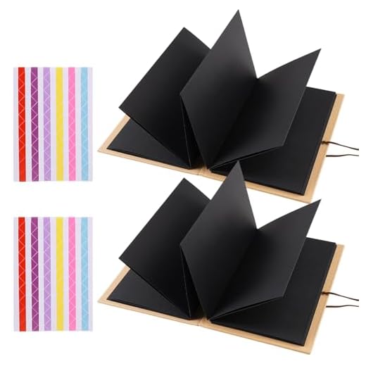 2 Piezas Album Acordeon Picture Frames Decoración,18 x 12cm Libro de Recuerdos Plegable con Fotos,Negro Libro Negro para Escribir,Album,Álbum de Recortes para Cumpleaños,Graduación y Matrimonio