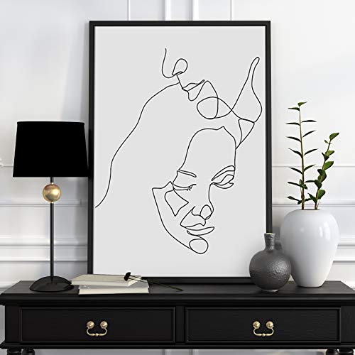 Zonon 12 Pieces Minimalist Line Art Prints Abstract Aesthetic Poster Unframed Woman Minimal Wall Decor 8 X 10 Inch Women And Flower Canvas Line Art Prints Black And White Art Drawing For Home #TOP4