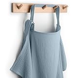 Comfy Cubs Muslin Nursing Cover, Pack of 1, 100% Muslin Breastfeeding Cover - Soft & Breathable Baby Nursing Scarf with Adjustable Neck Strap - Portable, Lightweight & Privacy Coverage - Pacific Blue