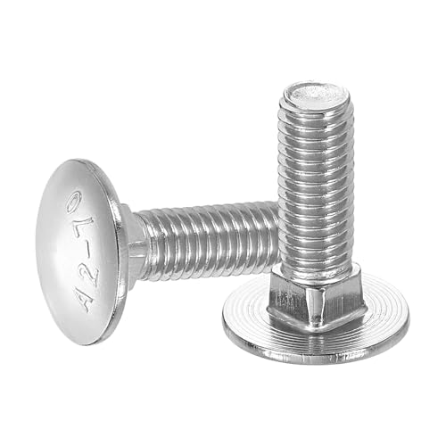 QUARKZMAN 20Pcs Boulons À Tête Ronde, M8 x 25mm Acier Inoxydable 18-8 (304) Tête Ronde Carrée Vis Boulon Pour Accessoires De Fixation - Argent