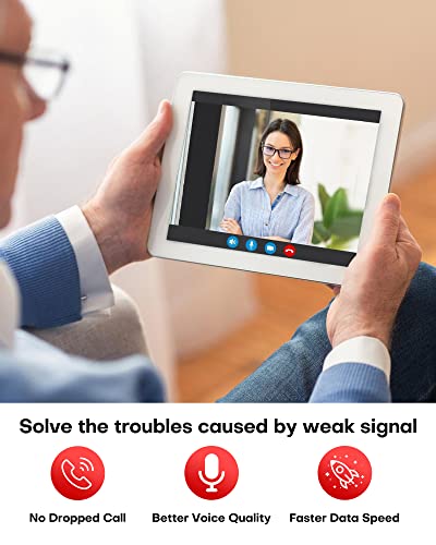 Hiboost Cell Phone Signal Booster, Cover 6000 Sq Ft With 2 Indoor Antennas For All Us Carriers, Cell Phone Booster For Home Office And Destination Rv 4G 5G Lte Verizon At&T T-Mobile App Support Fcc #TOP2