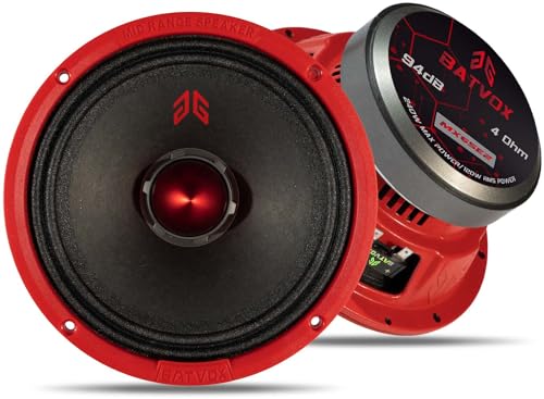 Image of MX65E2 Loudspeaker 6.5 Inch Midrange 480 Watts 4 Ohms Red Bullet, Premium Quality Audio Door Speakers for Car or Truck Stereo Sound System, Red (2 Speakers)