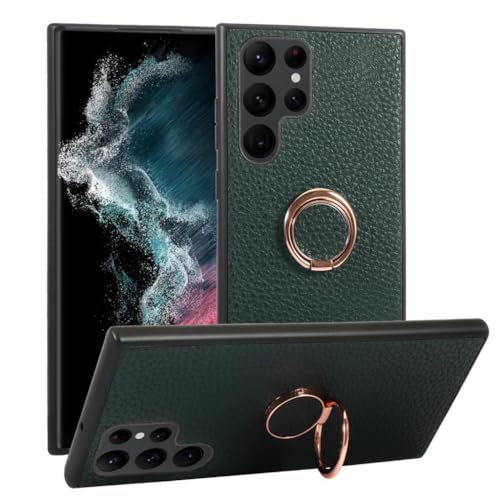 Housse cuir Samsung S20 Plus protège des chocs grâce au pare-chocs anneau béquille vert