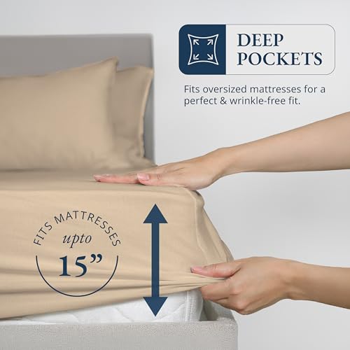 Image of Lane Linen 100% Organic Cotton Single Duvet Cover Set, 2 Piece Set, Pure Organic Long Staple Cotton, Percale Weave, Breathable, Comforter Cover with Button Closure - Linen