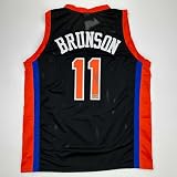 Facsimile Autographed Jalen Brunson New York Black Reprint Laser Auto Basketball Jersey Size Men's XL