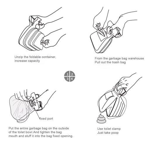 HUANR Hundekotgreifer, Hundekotsammler mit Müllbeutel, Tragbares Hundekotschaufel, Erweiterbares Hundebotaufsammler, Grau, für Aufheben von Hunde- und Katzenkot