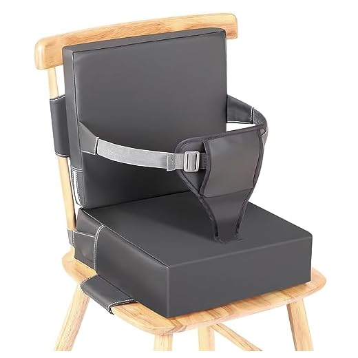 Toddler Booster Seat for Dining Table, PU Waterproof Booster Seat for Dining Table with Backrest and Adjustable Seat Belts Non-Slip Bottom Portable Travel Home Increasing Cushion for Kids Child Baby
