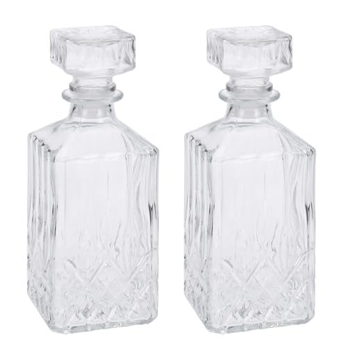 2 caraffe da whisky Cognac Rum in vetro, 1100 ml, decanter per whisky