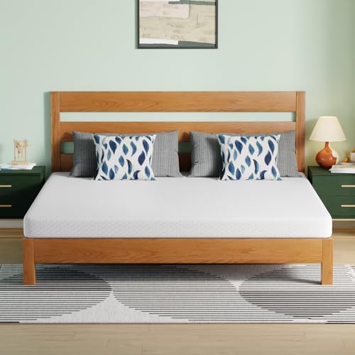 Image of FDW | 5 Inch King Mattress | Medium Firm | Gel Memory Foam Mattress | Bed in a Box, CertiPUR-US Certified | Pressure Relief, Cooling Ventilated Foam | Washable Removable Cover | White