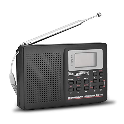 Portable FM/AM/SW/LW/TV Radio with Full Frequency Reception and Auto Backlight Support Micro USB Port Power Supply Time Alarm Function