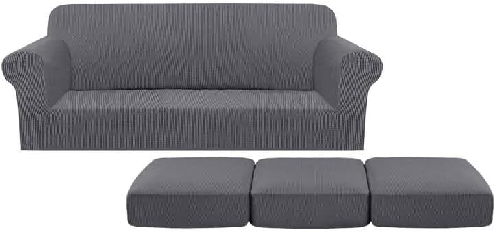H.VERSAILTEX Funda para sofá, 1 pieza, 3 piezas, color gris