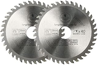 Circular Saw Blade 115mm Wood Cutting Disc 40T Alloy Steel Professional Carbide Saw Blade for Woodworking Angle Grinder (2 Pack)