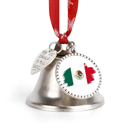 Mexico Mexican Flag Funny Christmas Bell Ornament Cute Xmas Tree Hanging Pendant Decoration for Holidays Party