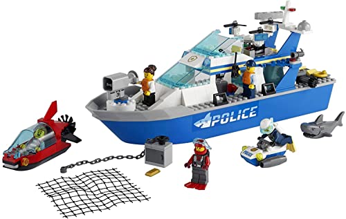 City Police Patrol Boat 60277 Building Kit; Cool Police Toy for Kids, New 2021 (276 Pieces) - Lego - Immagine 2
