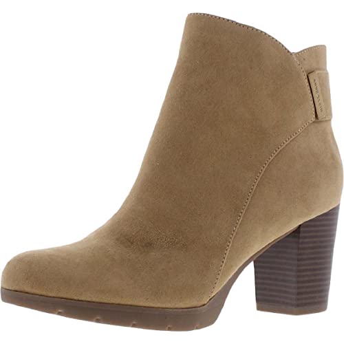 Anne Klein Womens Faux Suede Embellished Ankle Boots
