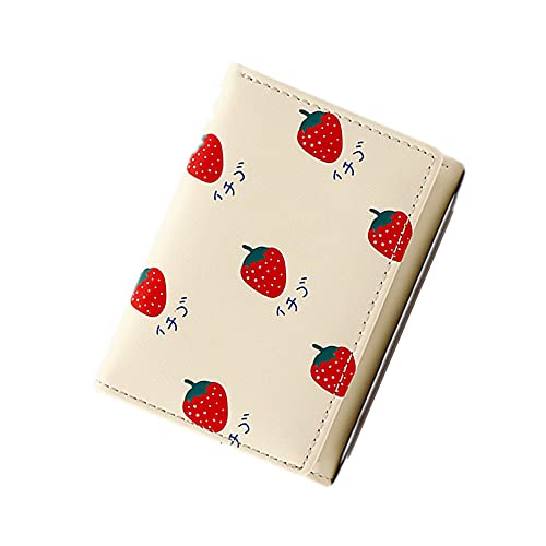 Loxepur Cartoon Fruit Tri-Fold Pu Wallet Multi-Card Slot Small Purse For Gift (Beige) #TOP15