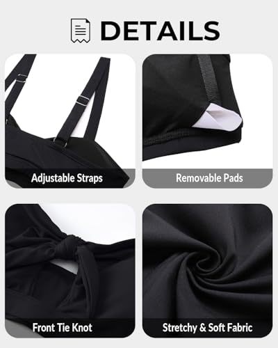 Tempt Me Bikini Top for Women Tie Knot Front Push Up Swimsuit Padded Bathing Suit Top Only4