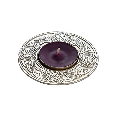 TheQuaichCompany Celtic Candle Holder with Pewter Rim Cover