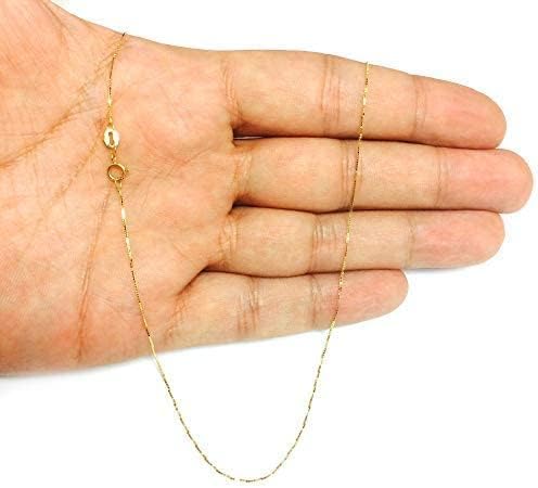 Vista 5 de Jewelry Affairs Collar de Cadena de Caja con Espejo de Oro Sólido de 10 K, 0,6 mm