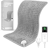 UOHHBOE Termoforo Elettrico Tappetino Riscaldante 9 Impostazioni di Temperatura Lavabile in Lavatrice 4 Timer 60x30cm Con Spegnimento Auto Termoforo Cervicale Spalle Schiena Addome e Gambe