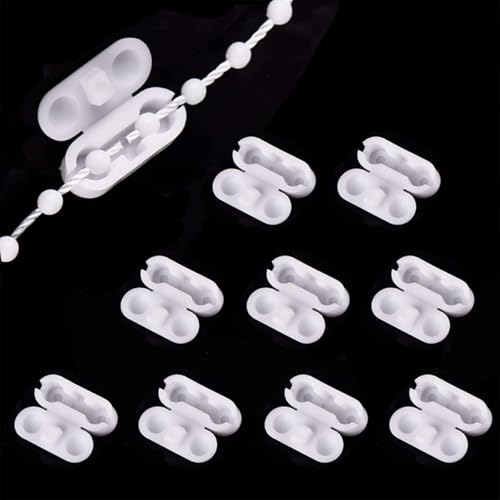 LICQIC Roller Blind Cord Connector Clips, Replacement Pull Ball Chain Connector fits 4.5mm Roller, Roman and Vertical Blinds, 10 Pcs Plastic