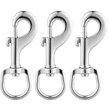 ZORUNNA Swivel Bolt Snap Hooks, 4" 220Lbs Load Dog Leash Clip, Rust-Resistant Flag Clips, Smooth Single Ended Trigger Snap Hooks for Pet Leash, Chicken Coop Locks,Trailer Anchors (3 Pack)
