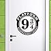 Stickers Muraux Platform 9 3/4 Kings Cross London pour panneau de porte