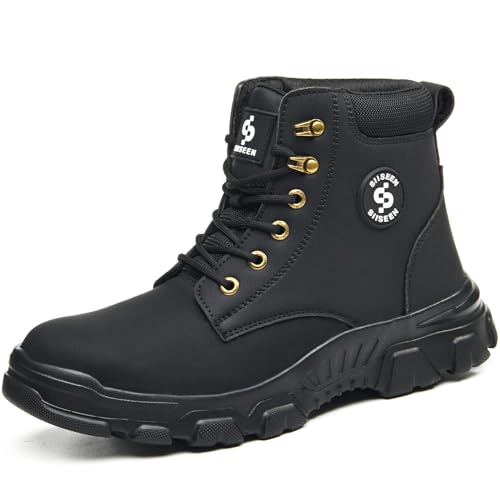 Image of Steel Toe Boots for Men Women Comfortable Lightweight Work Boots for Men Industrial Construction Boot Non Slip Work Shoes