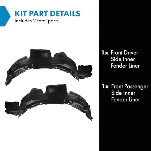 Image of TRQ Front Inner Fender Liner Set Compatible with 1998-2003 Toyota Sienna TO1248105 TO1249105