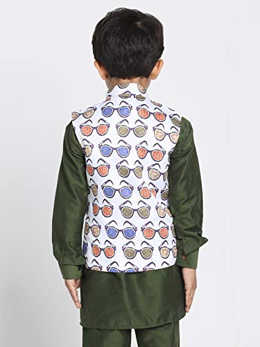 Image of JBN Creation Light Blue Cotton Silk Blend Boys Nehru Modi Jacket