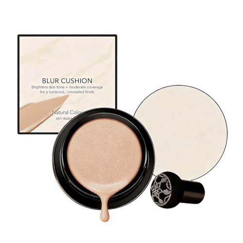 NHPY CC Creme BB Cream,Líquida Fundación,Base Maquillaje Air Cushion Maquillaje de Larga Duración,Hidratante Corrector Maquillaje (Natural)