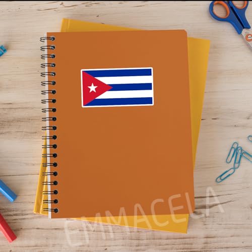 Image of (3PCS) Cuba Flag stickers, Countries Flag Stickers - Waterproof Vinyl Decals For Laptops, Tumblers, Water Bottles, Books, Scrapbooks, Size 3 x 1.6 Inch