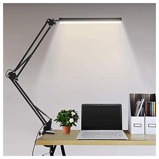 Lampe de Bureau LED 10W Lampe Bureau Table Architecte USB 3 Température de Couleur 10 Luminosité, Fonction Mémoire, Protection des Yeux, Bras Métallique et Rotatif Pour lire, travailler, étudier