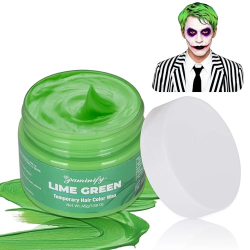 Paminify St Patricks Day Lime Green Temporary Hair Color Dye,Washable Temporary Green Hair for St...