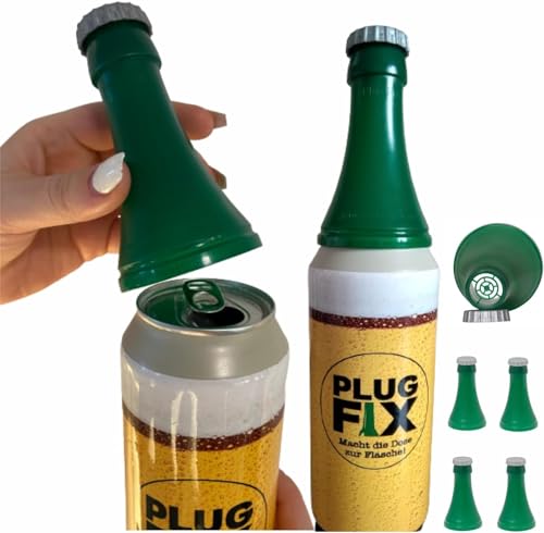 4 Stück PLUG FIX Dosenadapter (nur Bier) | Getränkedosen-Aufsatz für besten Trinkgenuss | Bier Geschenke für Männer...
