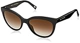 Marc Jacobs Women's Round Slight Cat Eye Sunglasses, Black/Brown, One Size