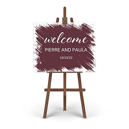 Panneau bienvenue mariage personnalisé texte et date 30x45cm - 3