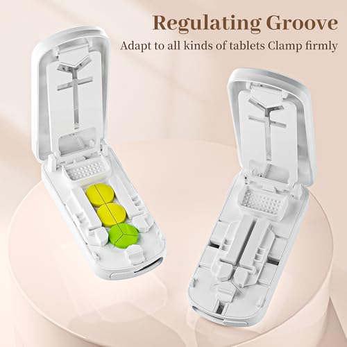 Image of Pill Cutter for Small Pills, Pill Splitter for Tiny Pills - Precisely Cuts into 1 /2, 1 /3, 1 /4 | Portable & Easy-Grip Design