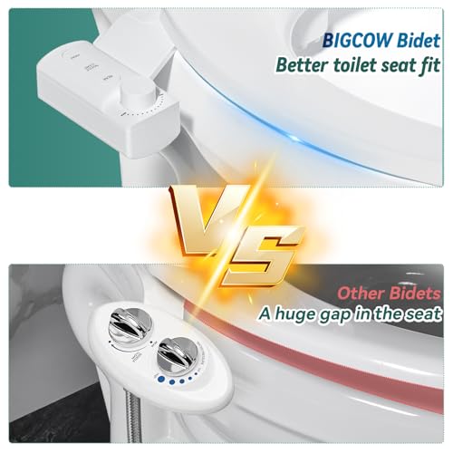 ‌BIGCOW Ultra-Slim Bidet Attachment, Self-Cleaning Dual Nozzle (Front/Rear Wash), One-Finger Command, Ergonomic 3+1 Tactile Controls, Pressure Dial & Tool-Free Install, Instant Hygiene Upgrade - Thumbnail 5
